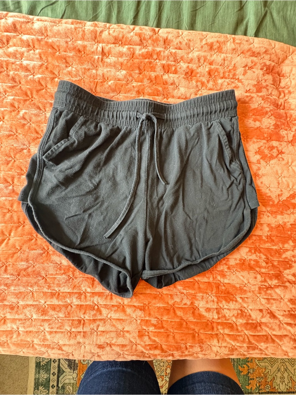 Women's Black Drawstring Athletic Shorts
